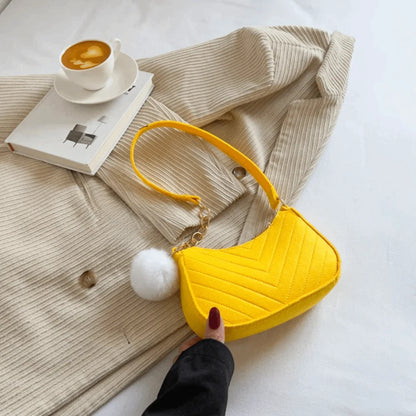 New Fashion Design Mini Shoulder Bag Simple Design Trendy Felt Underarm Bag Casual Light Weight Handbag Work