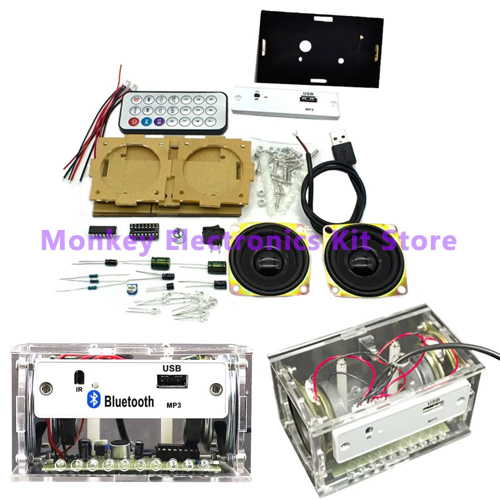 Electronic DIY Bluetooth Speaker Kit White DIY Soldering Project Electronics Kit Teaching Practice Bluetooth Stereo Speaker Kit