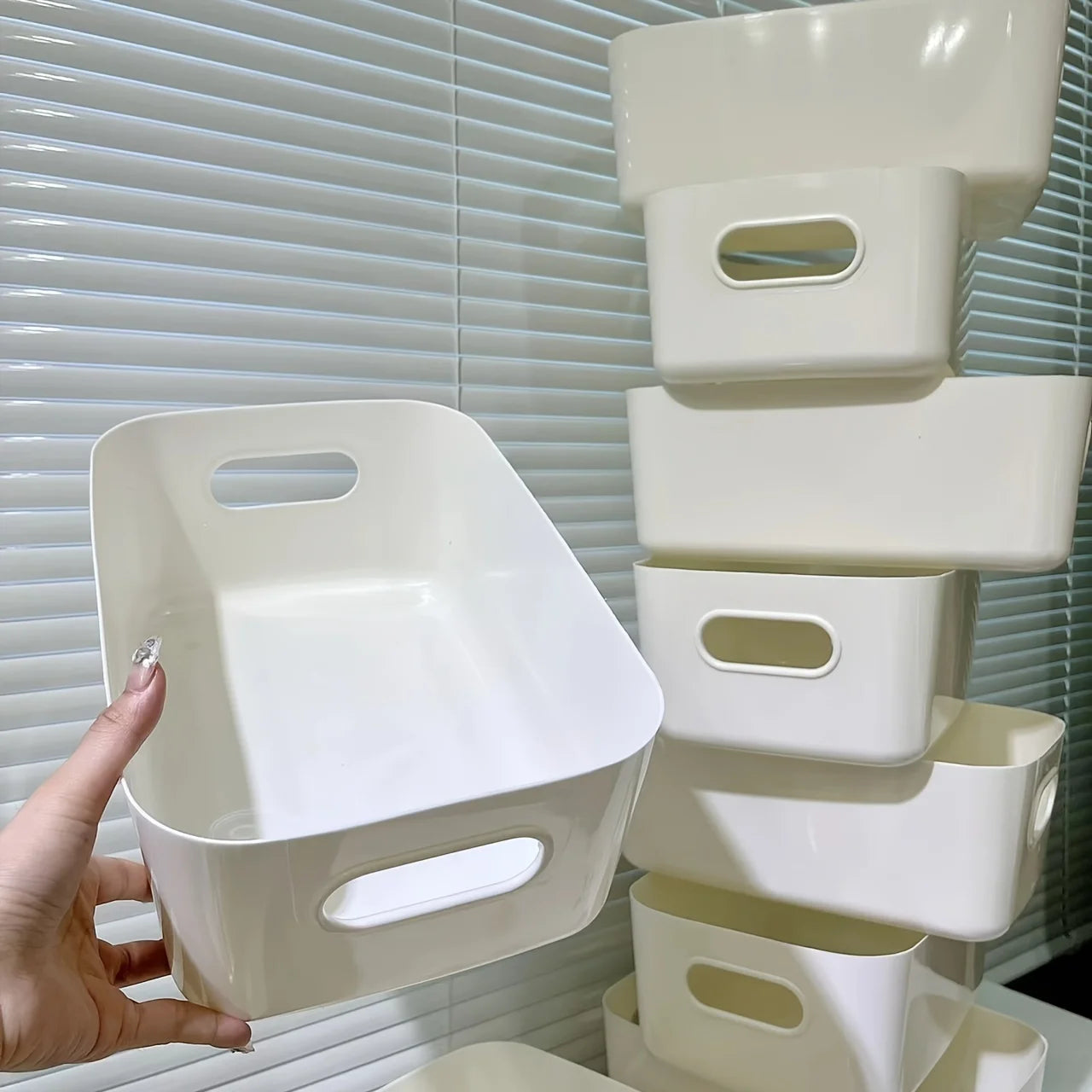 Multi-Functional Storage Boxes, Durable Plastic Organizers for Cosmetics, Snacks, Kitchen, Bathroom, Dorm - Office Supplies