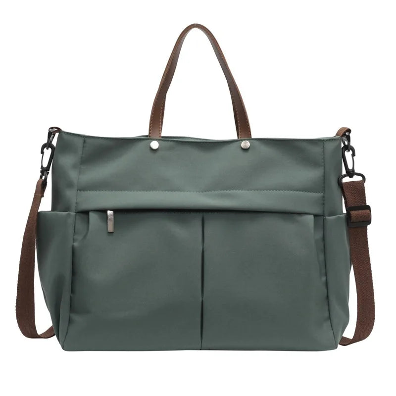 HOMEFISH Stylish Nylon Women's Tote Bag Shoulder Handbag with Large Capacity And Two Pockets for Commuting