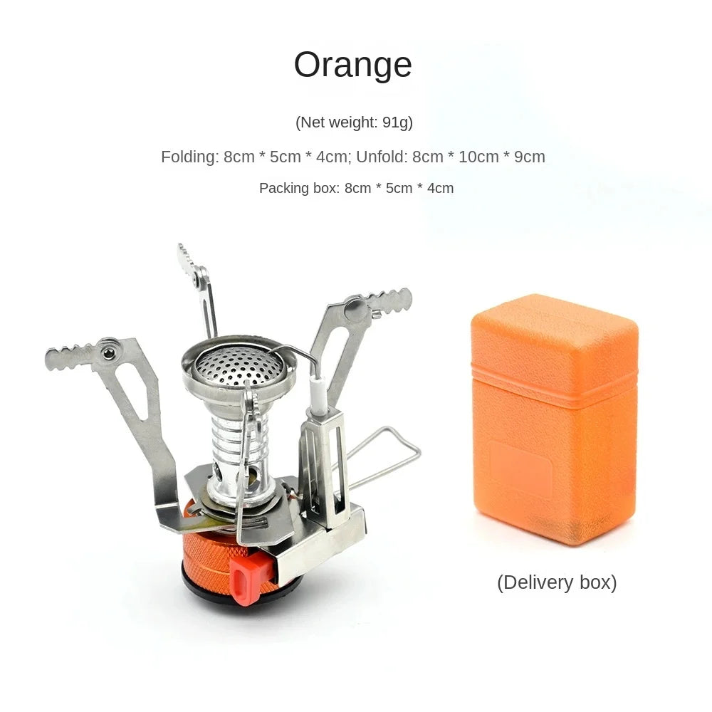 Portable Camping Stoves Backpacking Stove with Piezo Ignition Stable Support Wind-Resistance Camp Stove for Outdoor Cooking