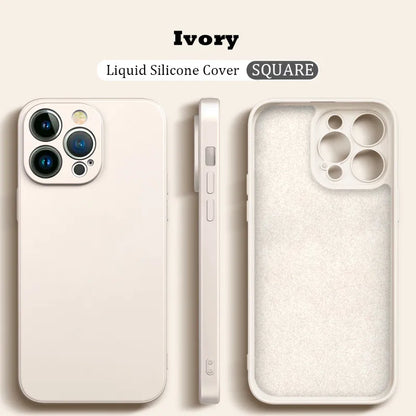 Original Liquid Silicone Shockproof Case For Xiaomi Mi 14 13 13T 12 12T 11T 10T 10 11 Lite Pro Square Fluff Bumper Soft Cover