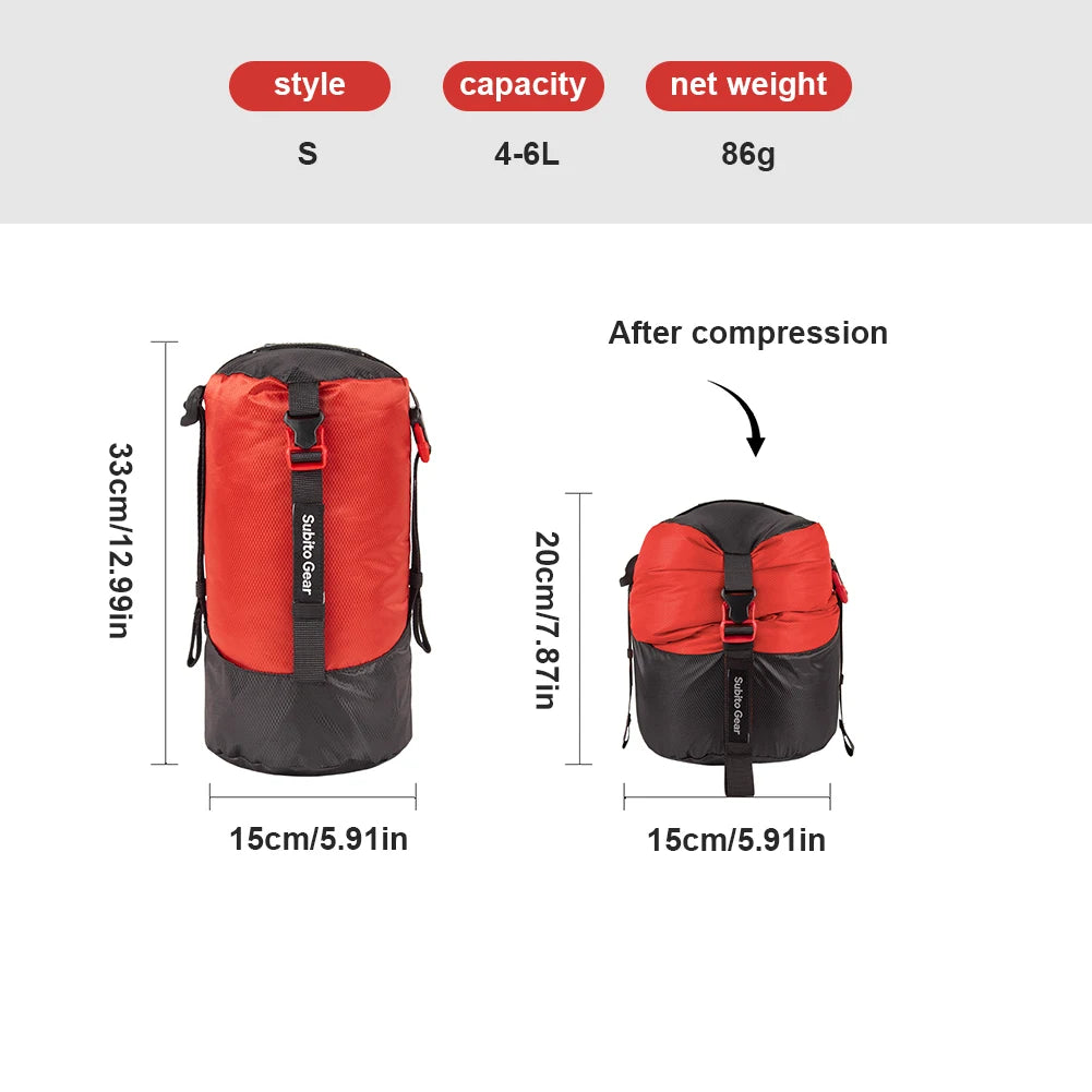 Camping Sleeping Bag Compression Storage Bag Outdoor Camping Waterproof Storage Bag Portable Ultra-light Storage Bag 1-25L