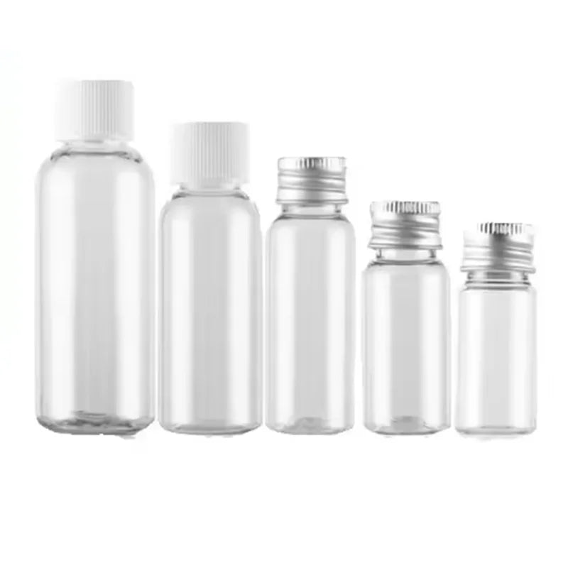 empty Plastic bottle ,1oz/2oz 15/20/30ml/50/100ml 120ml 150/200ml 250/300ml 500ml clear PET bottle with plastic aluminum Lid cap