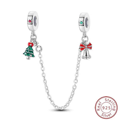 Original 925 Sterling Silver Charms Beads Winter Snowflake Snowman Igloo Penguin Pendant Fit Bracelet Women Jewelry Gift