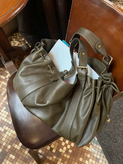 Women's Crossbody Simple Handbag Commuter Shoulder Boston Bag Stylish Versatile Work Bag Soft Polyester Interior