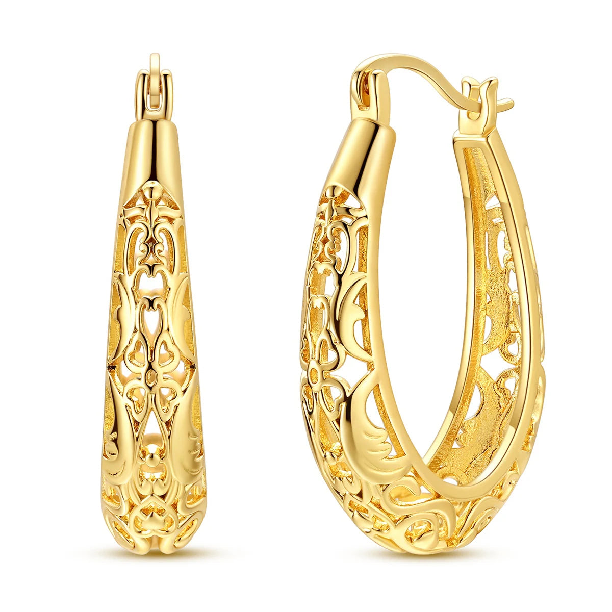 925 Sterling Silver Gold Drop Earrings For Woman Flower Round Sun Hoop Earring Pendientes Classic Original Woman Jewelry Gift