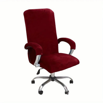 3Pcs/set Office with Armrest Gaming Chair Cover, Velvet Thickened Non-slip Waterproof, Removable Computer Chair Cover