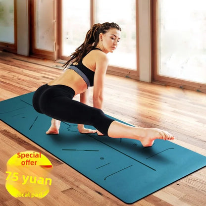 PU Rubber Non Slip Wide Thick Yoga Mat Quiet Dance Mat Home Use Beginner Fitness Yoga Mat Exercise Mat Gymnastics Mat