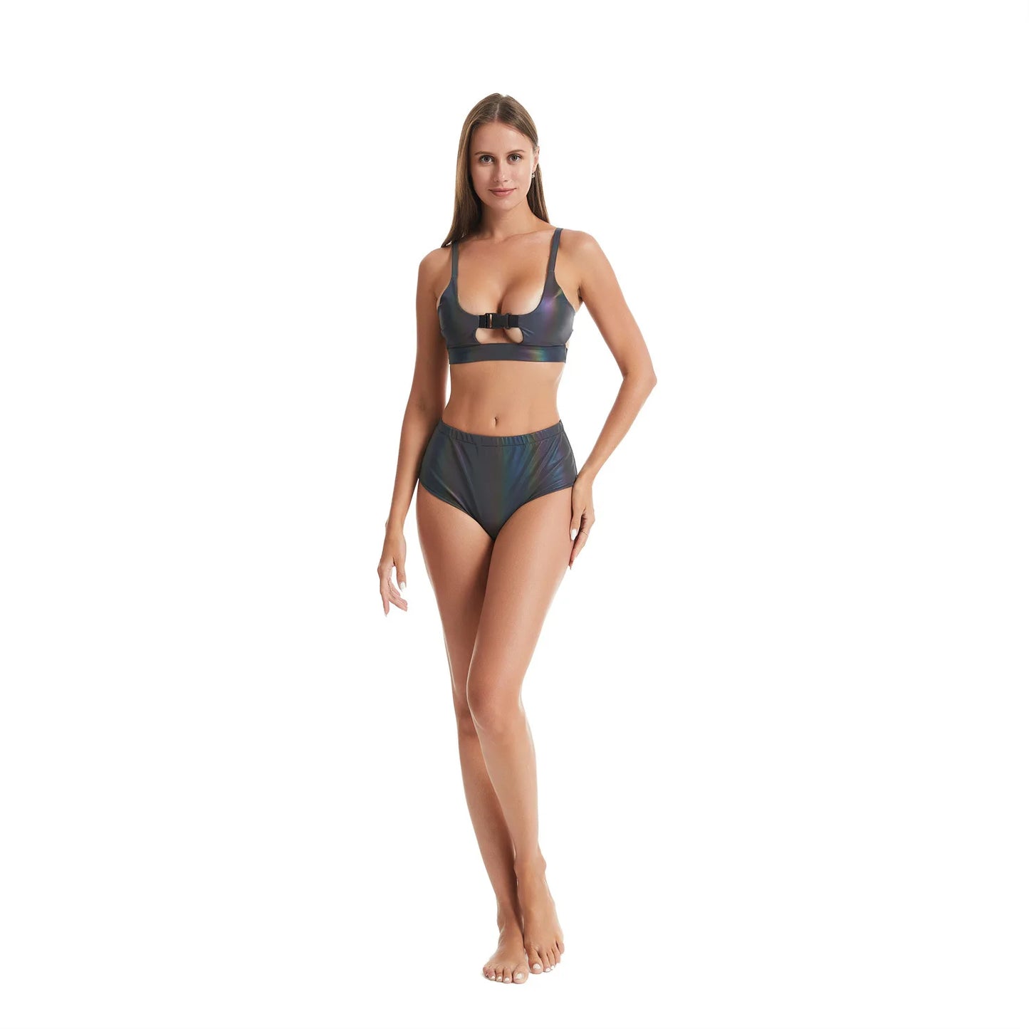 New Arrival Summer Reflective Colorful Bras Women Sexy Hollow Out Swimwear Bra Harajuku Beach Clothing Ropa De Mujer
