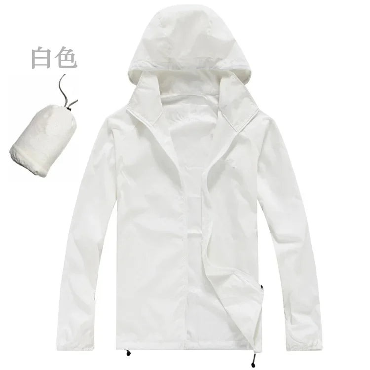 Outdoor Sport Windbreaker Thin Coat Unisex Waterproof Quick Dry Basic Jacket Sun Protection Ultra-light Hooded Jackets Men Women