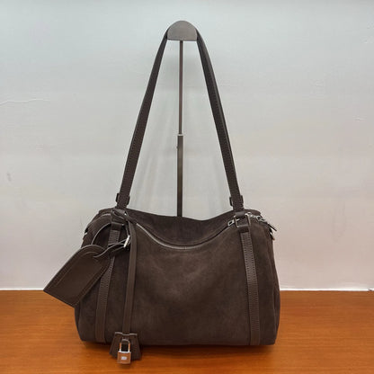 2025 Blogger Hot Boston Pillow Bags Women Genuine Leather Shoulder Tote Bag Large Capacity Soft Pillow Design Commute Daily Bags
