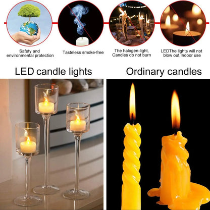 LED Candles 48/24/12 Pack Battery Operated Candles Batteries Lights Candles to Create Warm Ambiance Naturally Flickering Bright