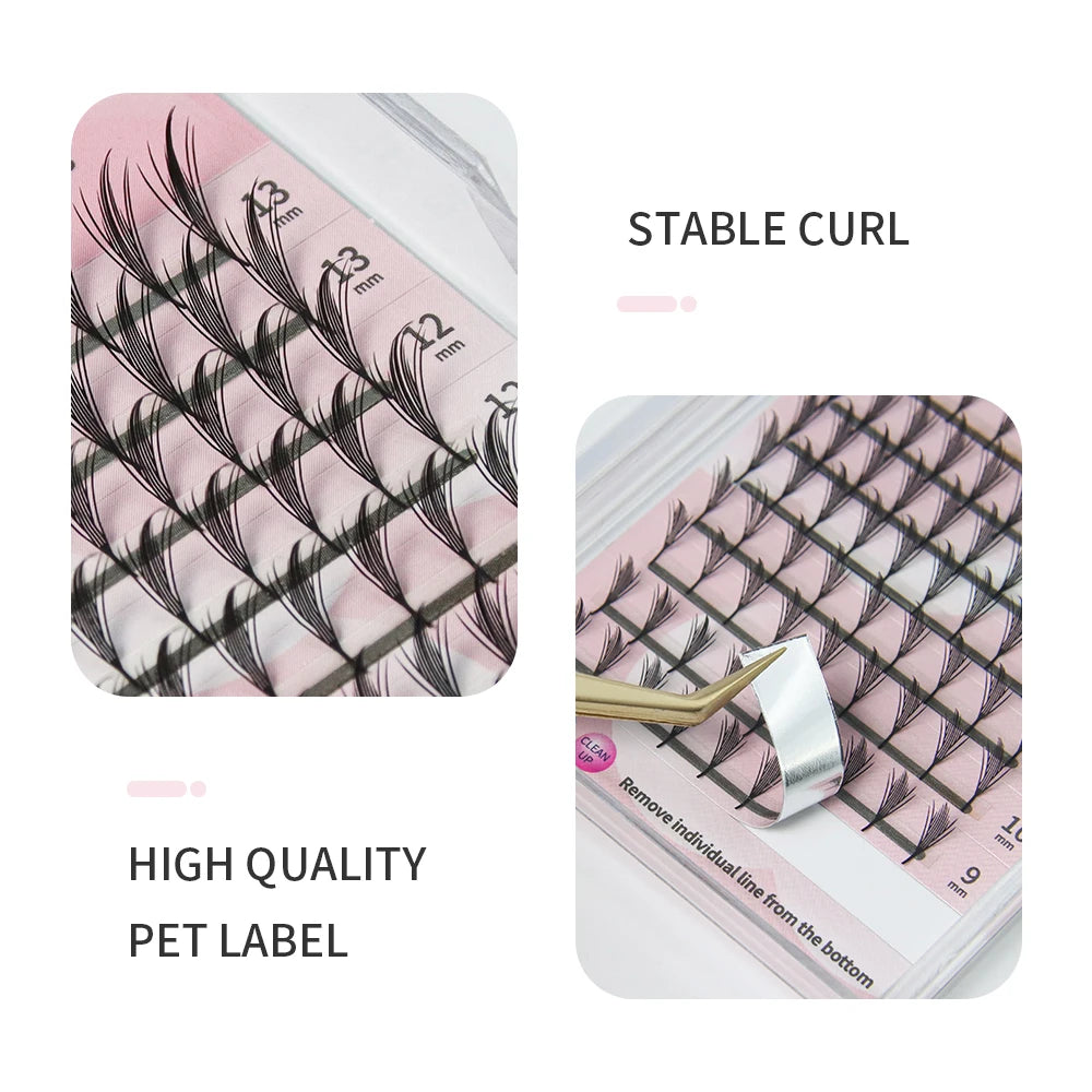 GLAMLASH Comic Spire False Comango Lashes Automatic Flowering Premade Volume Fans Eyelashes Extensions Individual Makeup Tools