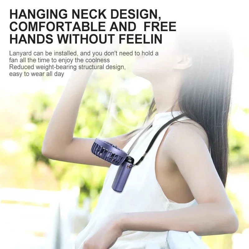 Portable Handheld Mini Fan, Foldable Neck-mounted Fan, 5-speed USB Rechargeable Fan, Essential for Summer Use