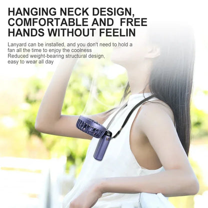 Portable Handheld Mini Fan, Foldable Neck-mounted Fan, 5-speed USB Rechargeable Fan, Essential for Summer Use