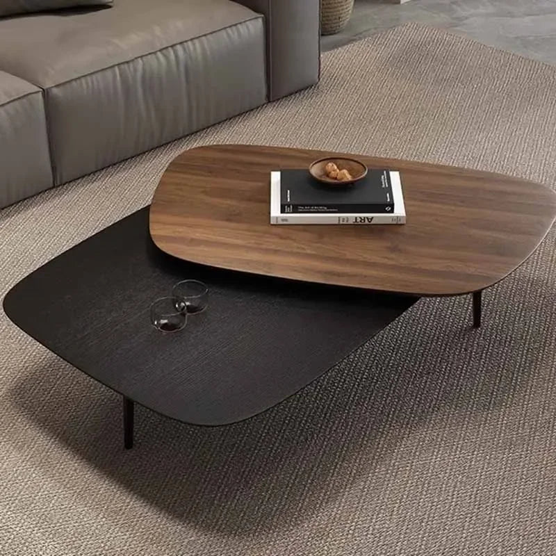 Clear Tray Luxury Coffee Table Kawaii Unique Modern Wood Nordic Side Table Living Room Balcony Mesa Auxiliar Home Furniture