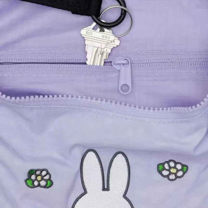 Miffy Embroidered Underarm Bag Cartoon Cute Shoulder Bag Large Capacity Handbag Kawaii Anime Printed Bag Holiday Gift