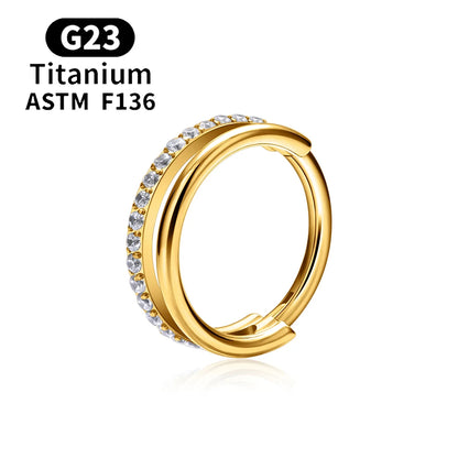 ASTM F136 Titanium 16G Hinged Nose Ring CZ Septum Clicker Cartilage Hoop Earrings Tragus Rook Daith Conch Helix Piercing Jewelry