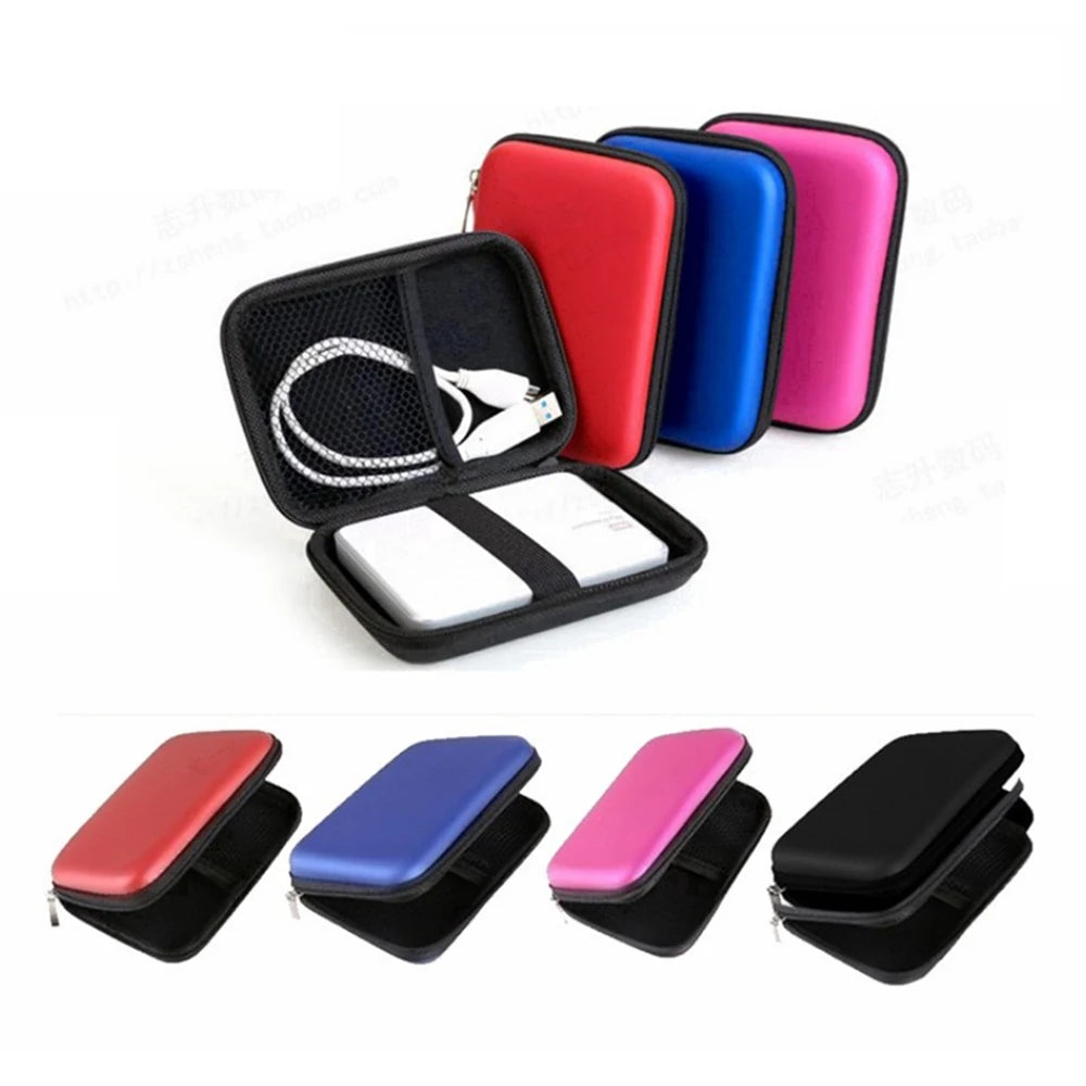 Case Cover for 2.5'' HDD Hard Disk Portable Small Storage Case Zipper Carrying Pouch Bag Box for Earphone Headphone Date Cable