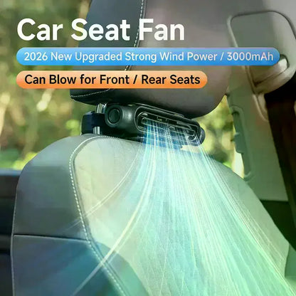 Portable Car Fan - USB Cooling Vehicle Accessory, Quiet Compact SUV Seat Fan, Adjustable Airflow Design, Efficient Proced