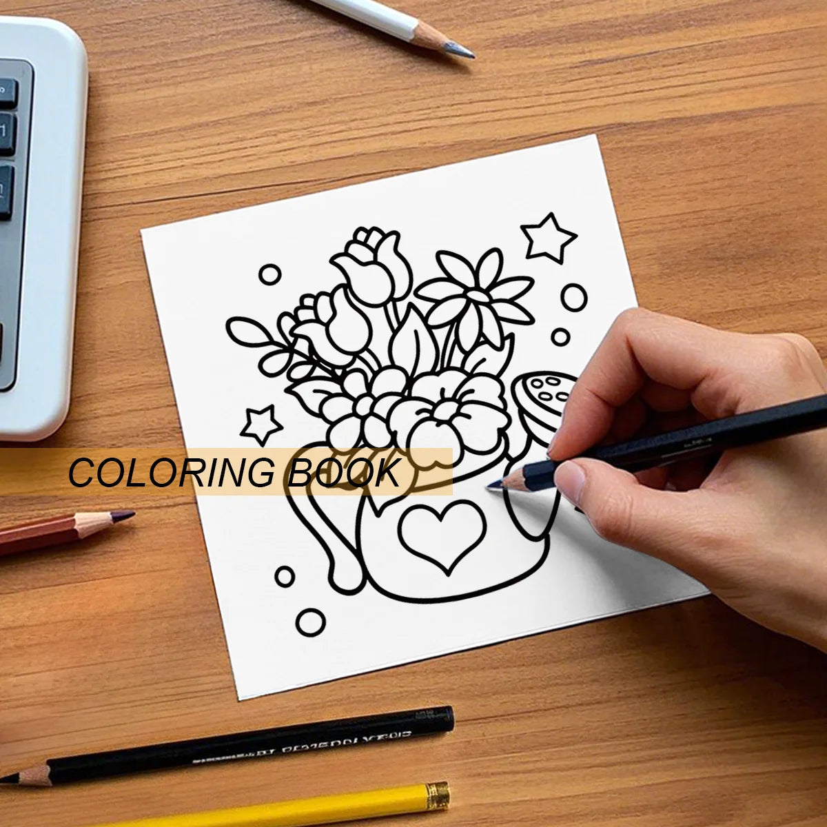 BIG AND BOLD STRESS RELIEF EASY COLORING BOOK for Adults and Teens Mixed Coloring Paper Stress Relief Emotional Relief ﻿
