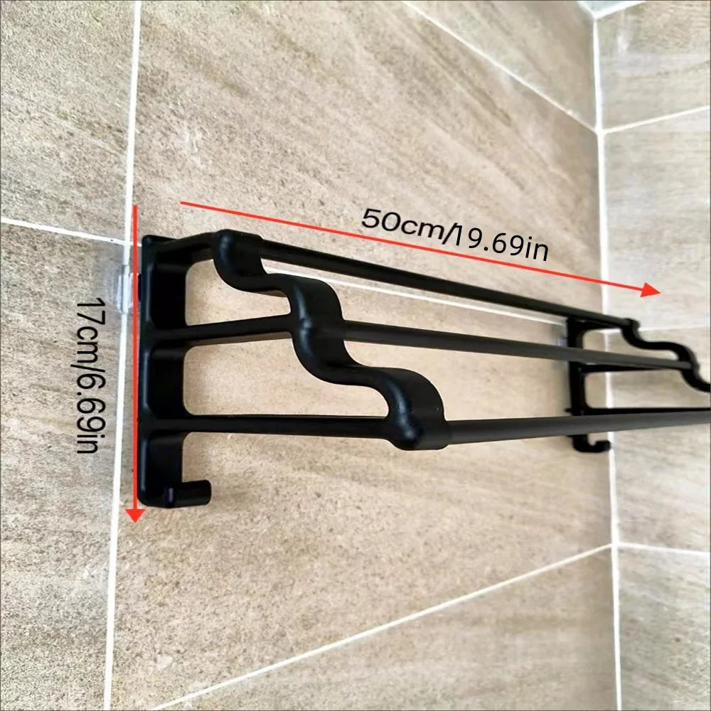 1pc bathroom Wall Mounted Towel Bar Hotel Storage Rack Bathroom Supplies Slipper Rack Shelf Home Towel Rack