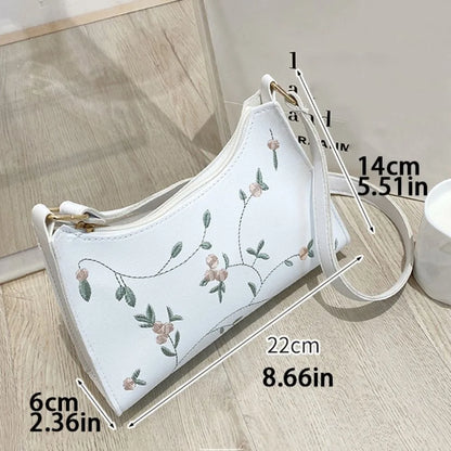 Elegant Small Handbag For Girls PU Leather Purse Wallets Shoulder Bags Women Underarm Bag Mini Messenger Bags Korean Handbag
