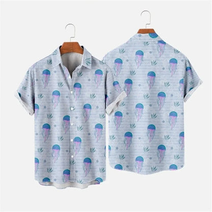 Hawaiian Flower Social Shirt 3d Print Boston Lobster Fashion Short Summer Casual Vintage Harajuku Cadiz Camisas Casuais Blouse