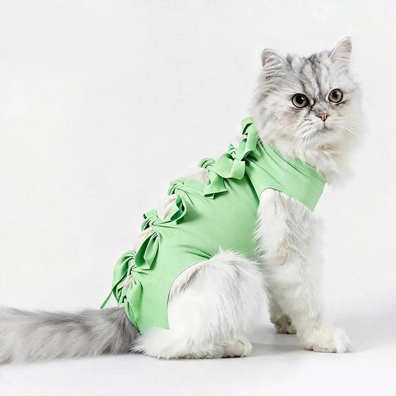 *Pet Neutering Suit Cat Postoperative Recovery Anti Licking Clothing Adjustable Cat Wound Protective Clothes Pet Supplies
