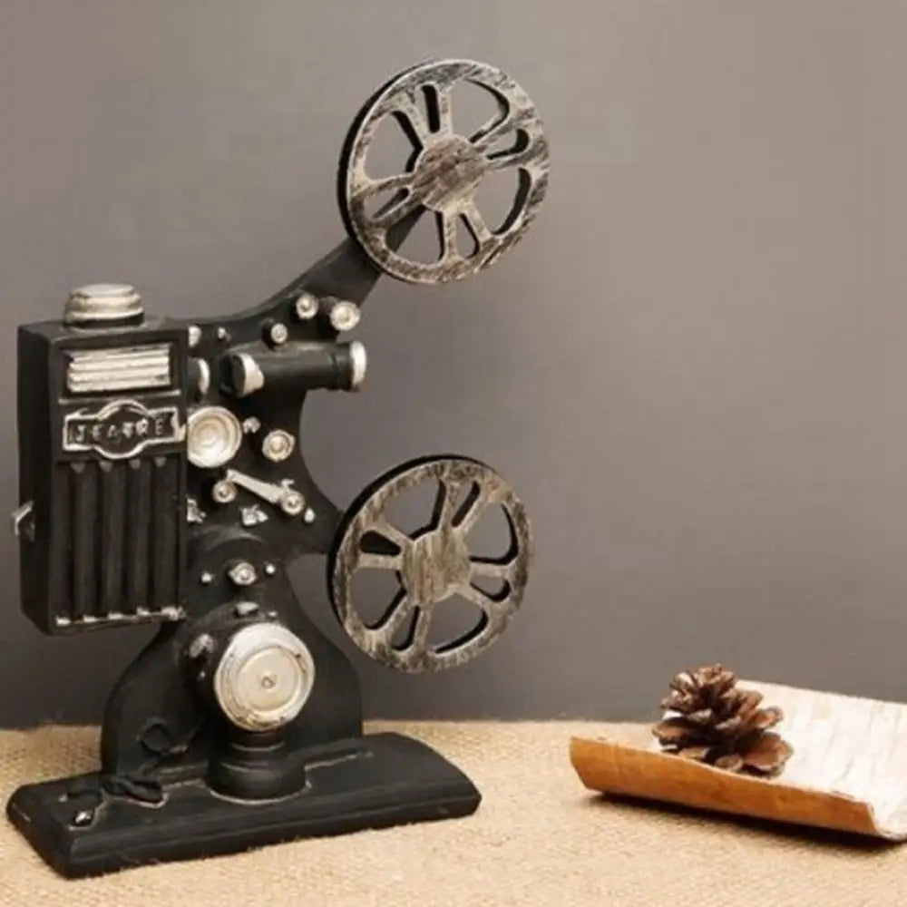 Resin Craft Movie Film Projector Sculpture Exquisite Lightweight Cinema Projector Ornaments Handmade Projector Model Home Decor