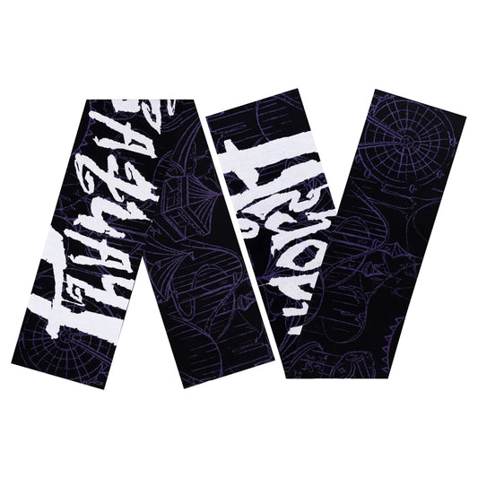 Korean Fashion Scarf Y2k Streetwear Black Knitted Phantasmagoria Letter Gothic Shawl Scarves Hip Hop Vintage Unisex Accessorie