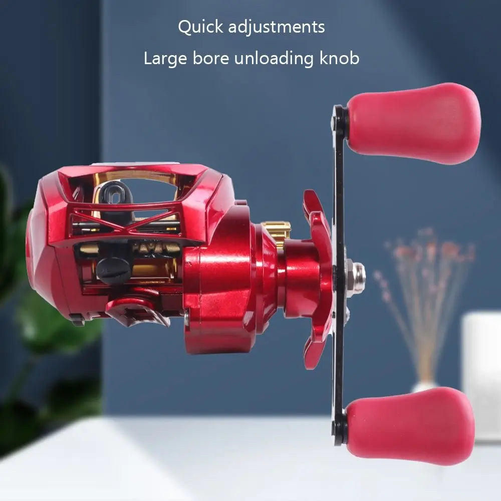 Metal Casting Baitcasting Reel 7.2:1 Gear Ratio 10Kg Max Drag Fishing Reel 10 Gear Magnetirc Brake Quick Reaction Operation