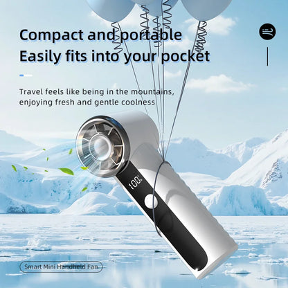 Portable Mini Handheld Fan, 100 Speed USB Rechargeable Outdoor Handheld Mini Fan, With LED Display For Travel Camping 12m/s