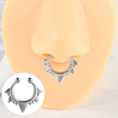 5-1PCS Stainless Steel Non Piercing Nose Clip Cone Bull Punk Unique Fake Nose Septum Ring Non-pierced Body Jewelry Unisex