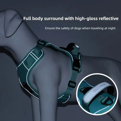 Anti Pull Dog Harness for Large Medium Dogs Reflective Escape Proof Tracker Chest Strap Breathable Adjustable Pet Supplies