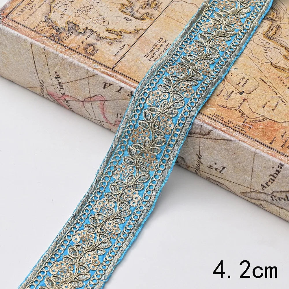 Lace Trim DIY Garment Accessories, Embroidery Fabric Ribbon, 1 Yard