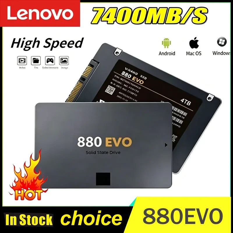 Lenovo 880 EVO Internal SSD 2TB 4TB Solid State Drive SATA 3.0 MLC 2.5 Inch for Laptop Desktop PC PS4 PS5 - New Hard Disk