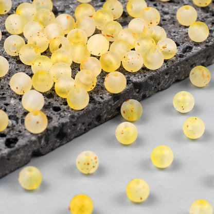 Frosted Round Dot Gold Acrylic Crystal Beads Glass Spacer Loose Beads 8mm For Jewelry Making Bracelet DIY Pen Beads Accessories