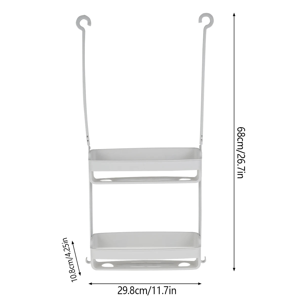 1/2Pcs Hanging Shower Caddy 2 Layers Bathroom Storage Shower Organizer Holder Houseware Supplies Accessory for mugs Shampoo Soap