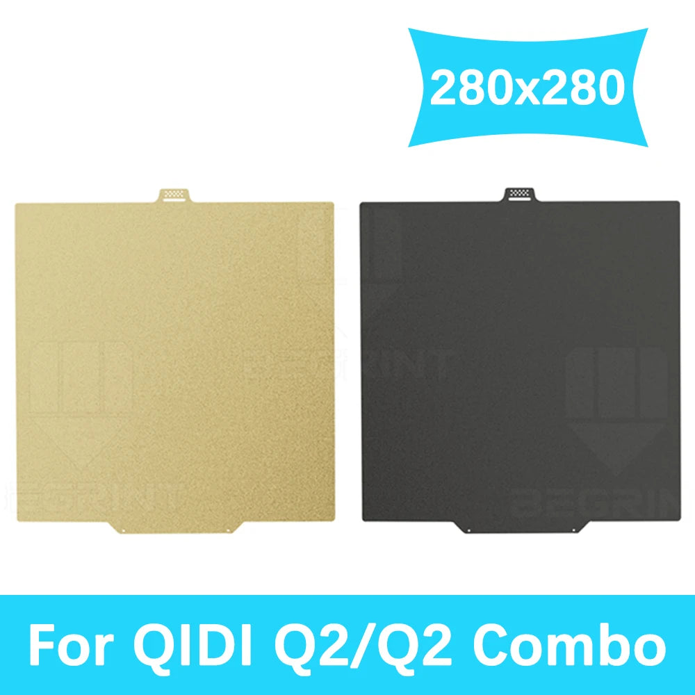 Double Side Smooth PEO PET PEY Bed Spring Steel Sheet For QIDI Q2 Combo Build Plate 280x280mm Q2 PEI Bed For QIDI Q2 Accessory