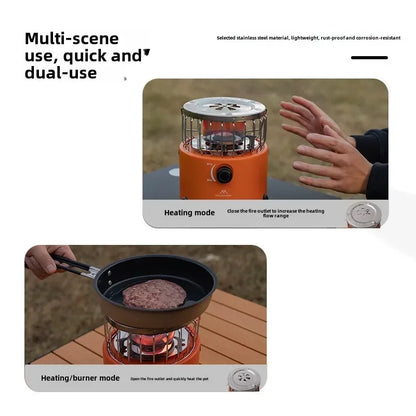 MOUNTAINHIKER Portable 2000W Gas Heater Gas Outdoor Camping Stove Heating Cooker for Ice Fishing Camping Hiking Tent Gas Heater