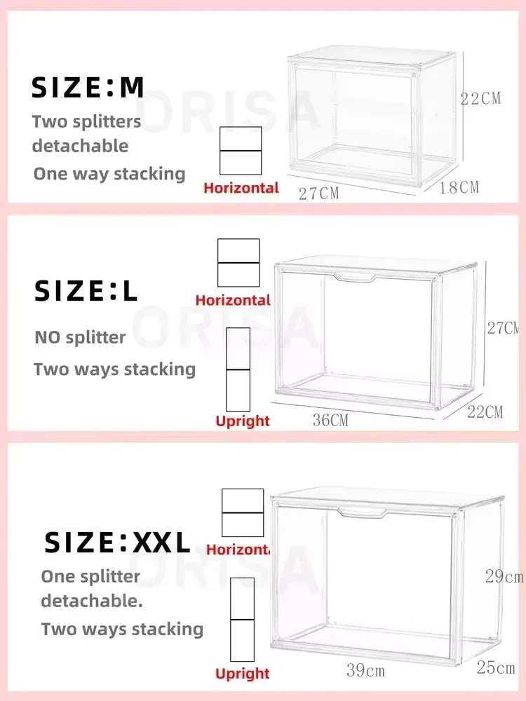 Multifunctional Foldable Storage Box Organizer for Figurines, Jewelry, Makeup, Blind Box, Bag Display – Super Big Acrylic Case