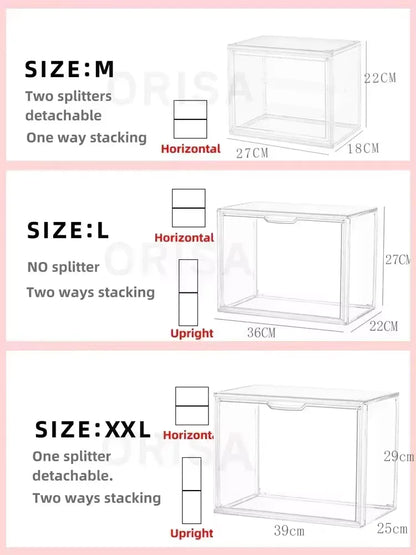 Multifunctional Foldable Storage Box Organizer for Figurines, Jewelry, Makeup, Blind Box, Bag Display – Super Big Acrylic Case