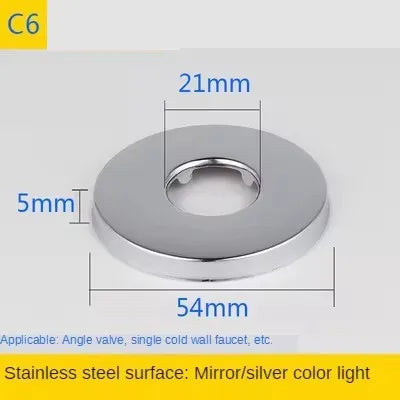 2PCS 1/2"3/4"Faucet Decorative Cover Stainless Steel Water Pipe Connector Heighten Valve Panel Shower Kitchen Faucet Accessories