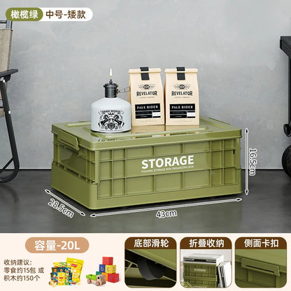 Foldable Storage Box - Extra Large Capacity Collapsible Organizer for Clothes, Toys & Household Items, Portable Logistics Bin wi