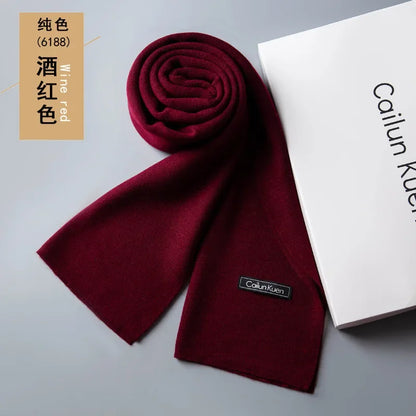 High Quality Wool Men Scarf Autumn Winter Classic Business Thermal Muffler Male Soft Korean Version Long Thick Warm Shawl No Box