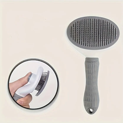 Easy-to-Clean Pet Grooming Brush for Cats and Dogs - One-Click Hair Removal, Detangling, Shedding Reduction