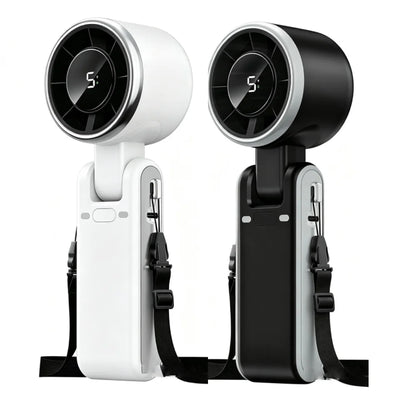 Handheld Fan Portable Foldable USB Rechargeable, Ultra Quiet 5-speed Adjustable, 1200mAh Battery (10 Hours Running Time)