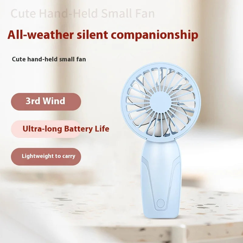 Portable Handheld Small Fan ABS Lightweight Cute Appearance USB Rechargeable Mini Fan For On Go Cooling Portable Mini Pocket Fan